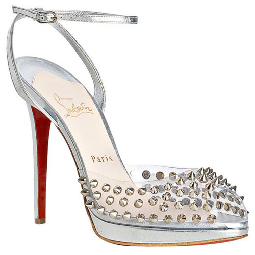 Christian Louboutin Jeannette SPiked 120mm Sandals Silver