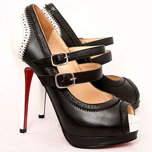 Christian Louboutin Luly 140mm Two Strap Mary Jane Pumps Black