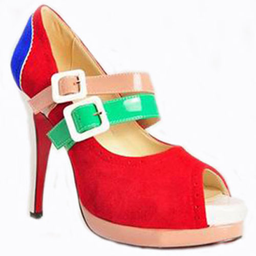 Christian Louboutin  Lillian 140mm Two Strap Mary Jane Pumps Multicolor