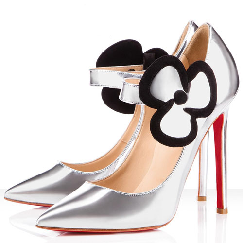 Christian Louboutin Pensee 120mm Mary Jane Pumps Silver
