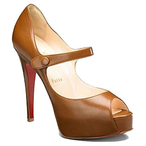 Christian Louboutin  No Barre 140mm Mary Jane Pumps Brown