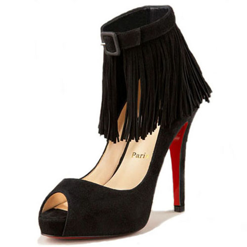 Christian Louboutin  Short Tina Fringe 120mm Special Occasion Black