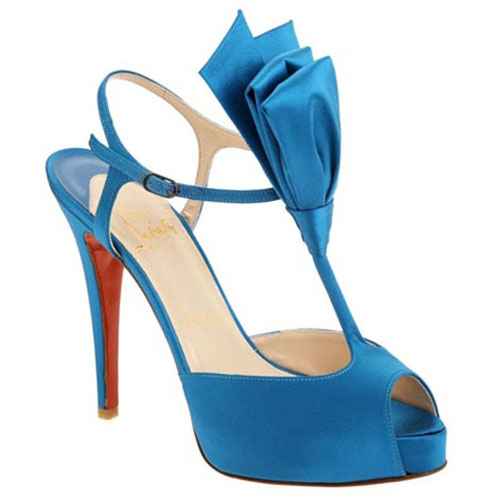 Christian Louboutin Ernesta T-strap 100mm Special Occasion Blue
