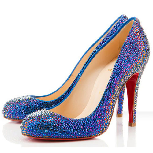 Christian Louboutin Fifi Strass 100mm Special Occasion Blue