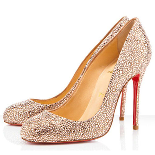 Christian Louboutin  Fifi Strass 100mm Special Occasion Light Peach