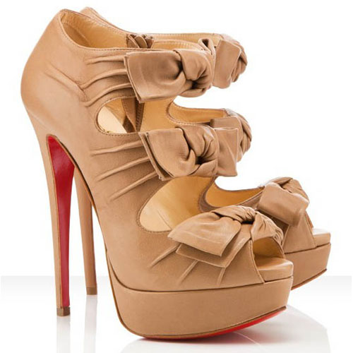 Christian Louboutin  Madame Butterfly 140mm Ankle Boots Beige