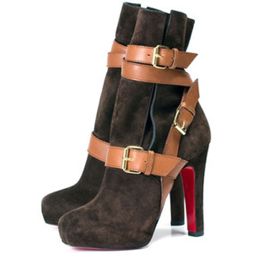 Christian Louboutin Guerriere 120mm Ankle Boots Chocolate