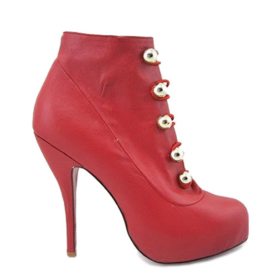 Christian Louboutin Fifre Corset 120mm Ankle Boots Red