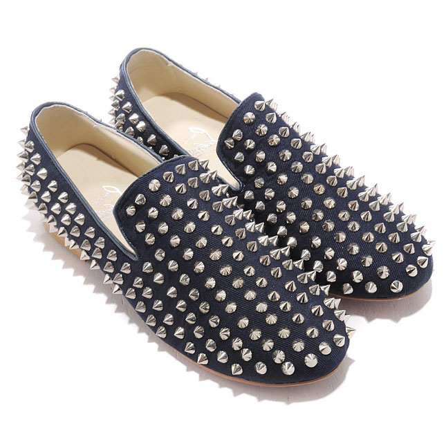 Christian Louboutin  Rolling Spikes Loafers Blue