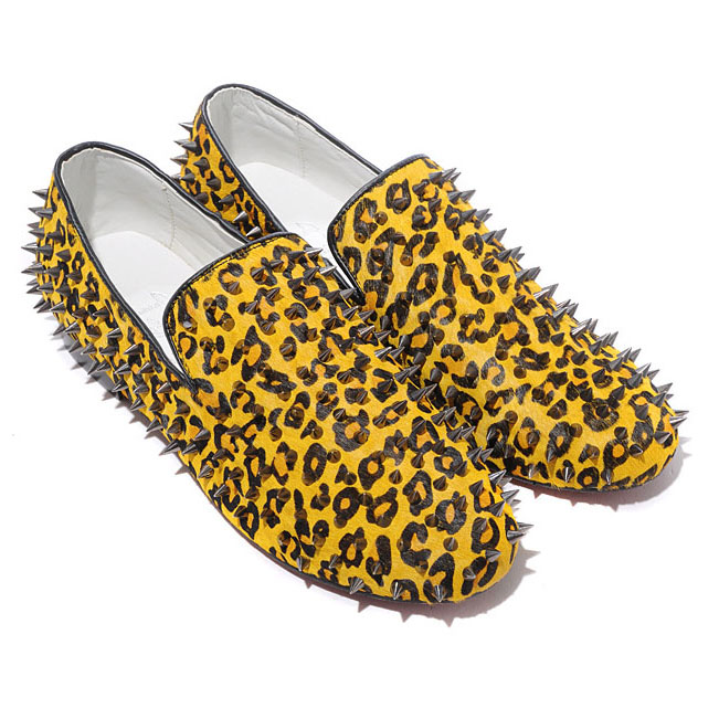 Christian Louboutin Rolling Spikes Loafers Yellow