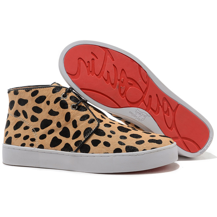 Christian Louboutin Pony Leopard High Top Sneakers Leopard