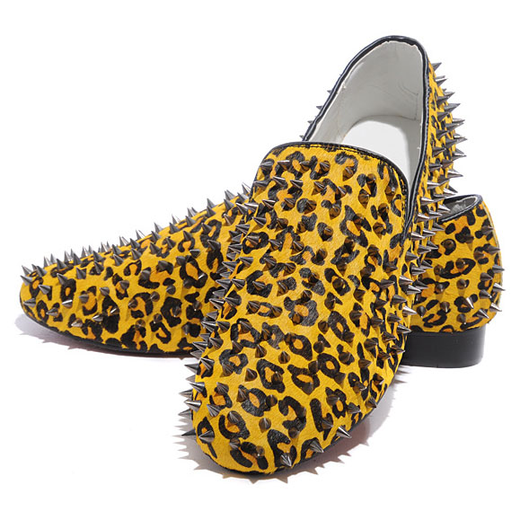 Christian Louboutin Rollerboy Spikes Loafers Gold