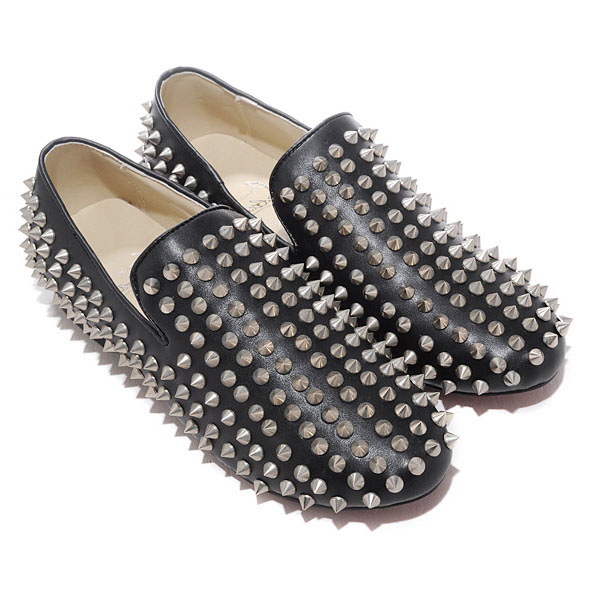 Christian Louboutin Rollerboy Silver Spikes Loafers Black