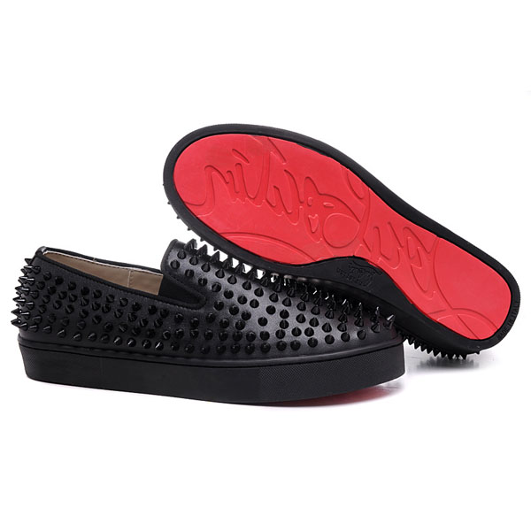 Christian Louboutin  Roller Boat Spikes Loafers Black