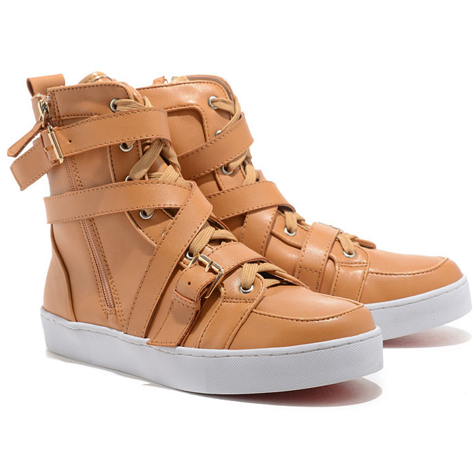 Christian Louboutin Spacer High Top Sneakers Brown