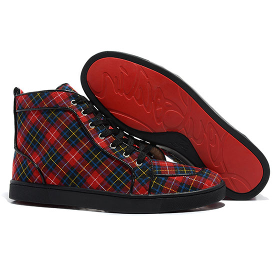 Christian Louboutin Rantulow High Top Sneakers Red