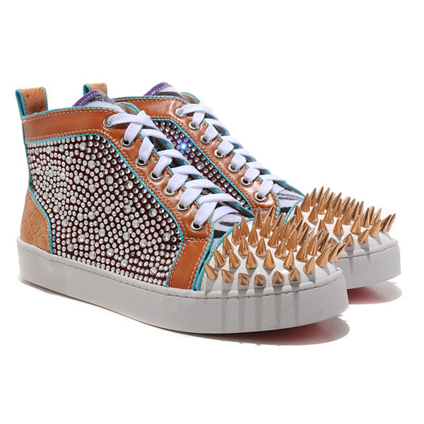 Christian Louboutin Louis Spikes High Top Sneakers Multicolor