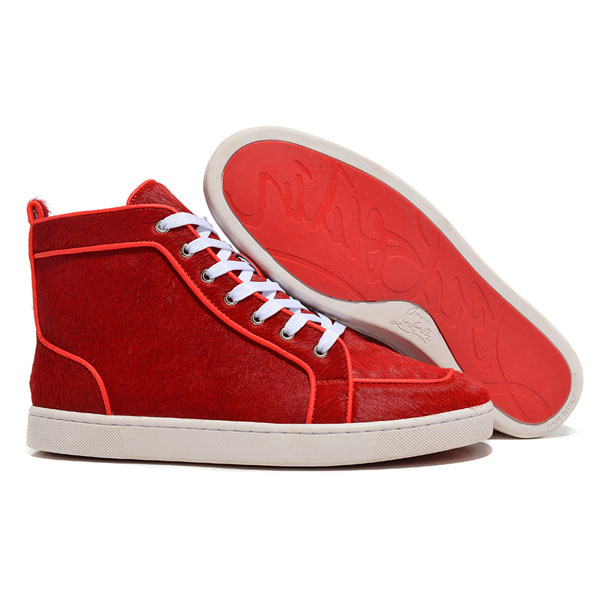 Christian Louboutin Rantulow High Top Sneakers Red