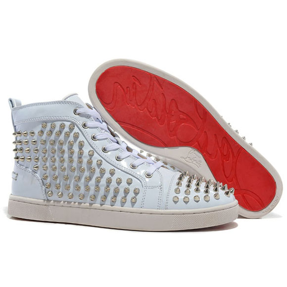 Christian Louboutin Louis Spikes High Top Sneakers White