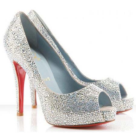 Christian Louboutin Very Riche 120mm Special Occasion Silver