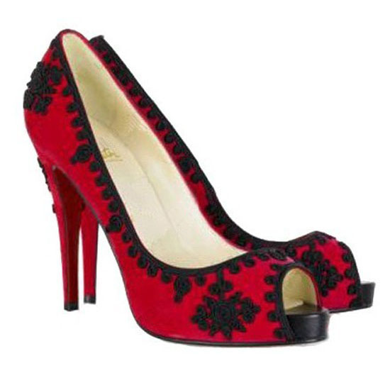 Christian Louboutin  Very Brode 120mm Peep Toe Pumps Red