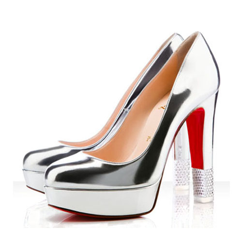 Christian Louboutin  Embellished 140mm Pumps Silver