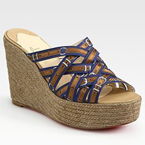 Christian Louboutin  Crepon 100mm Wedges Blue