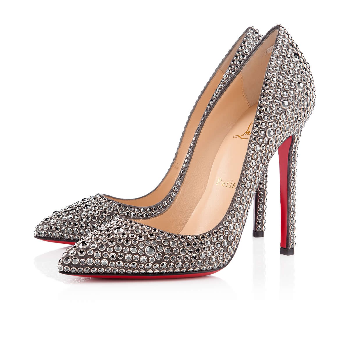 Christian Louboutin  Pigalle Strass 120mm Special Occasion Hematite