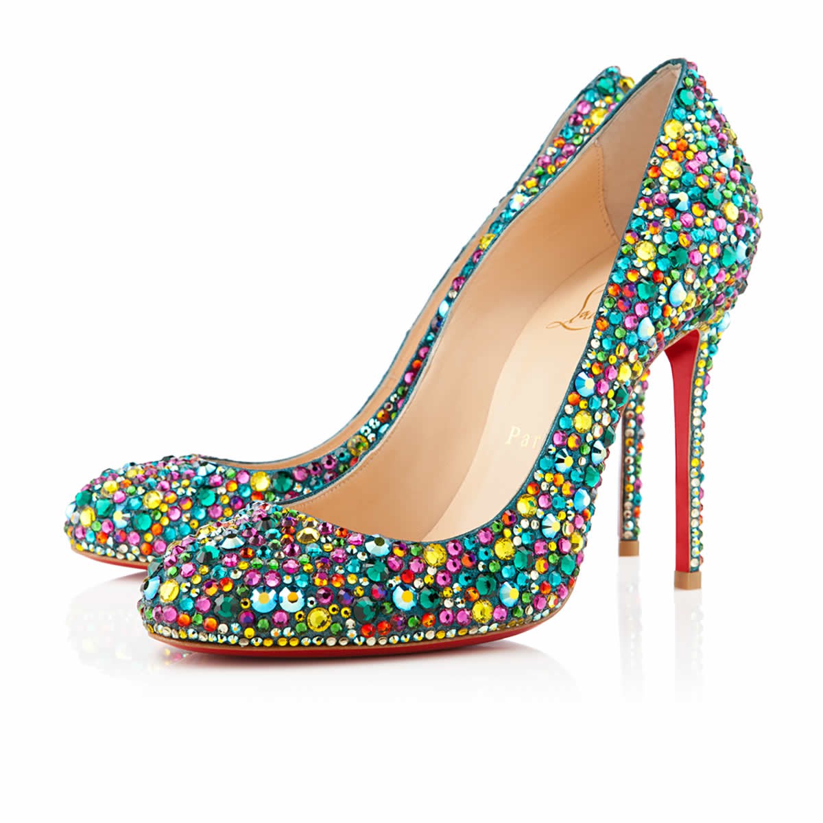 Christian Louboutin Fifi Strass 100mm Special Occasion Multicolor