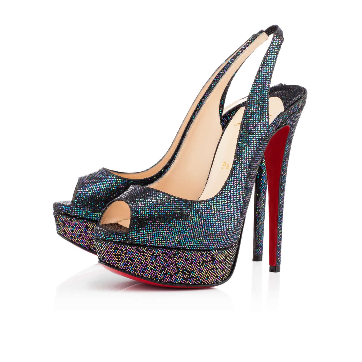 Christian Louboutin Lady Peep Sling 140mm Special Occasion Blue Khol