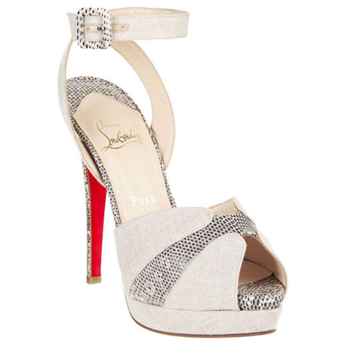 Christian Louboutin  Double Moc 120mm Sandals Taupe